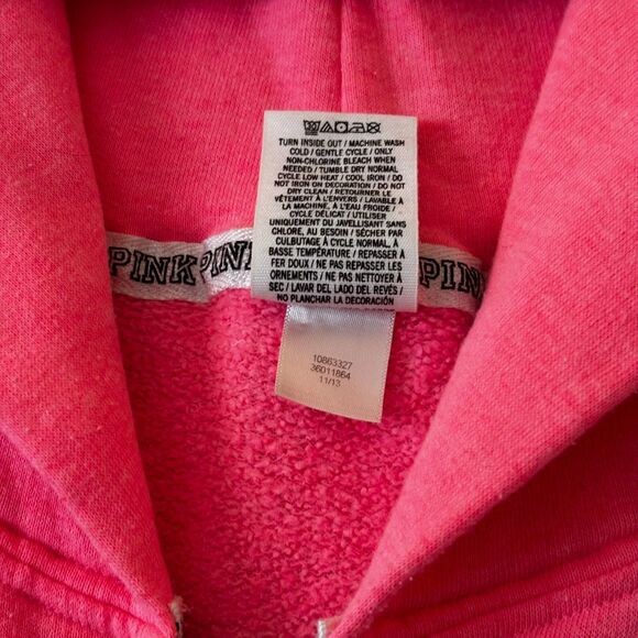 Victoria’s Secret PINK Hot Pink Sequin Bling Full Zip Hoodie Holographic - Small - Picture 8 of 13